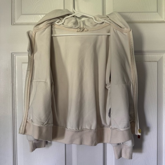 Jessica Simpson Girls 6 Cream Zip Up Fleece Hoodie Jacket Pockets EUC - Picture 3 of 5